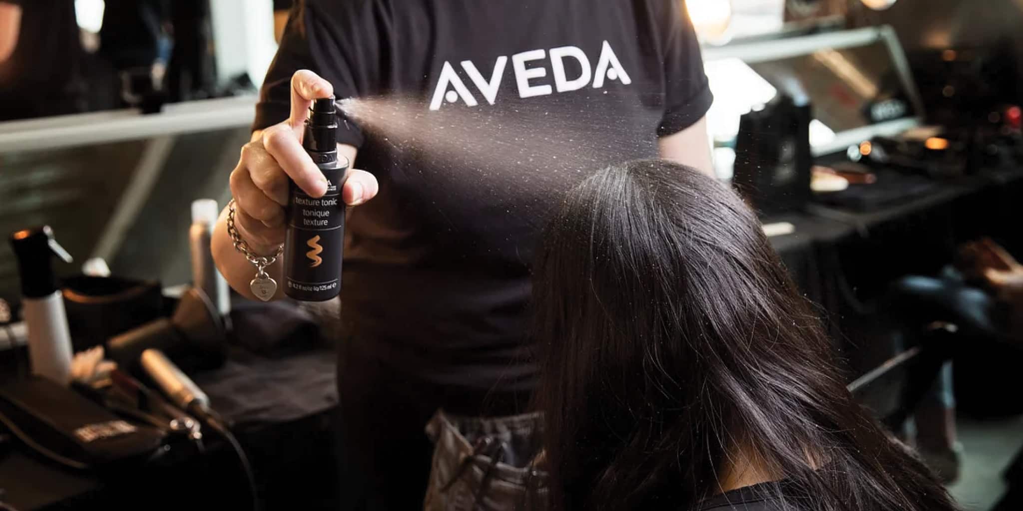 AVEDA Professional working on a model